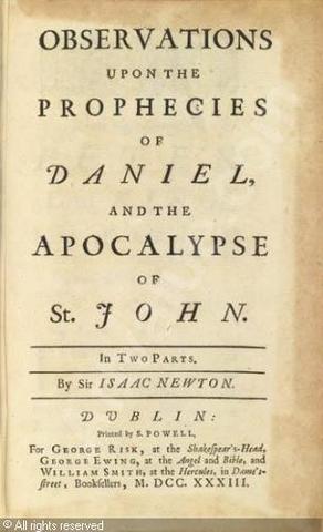 Newton's Obervations Upon the Prophecies is Published
