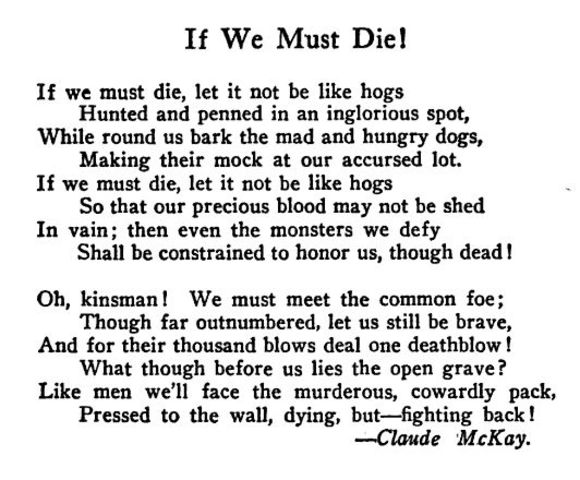 "If We Must Die"