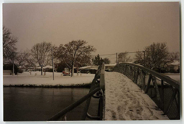 First bridge across the Avon (a footbridge) at Worcester Street