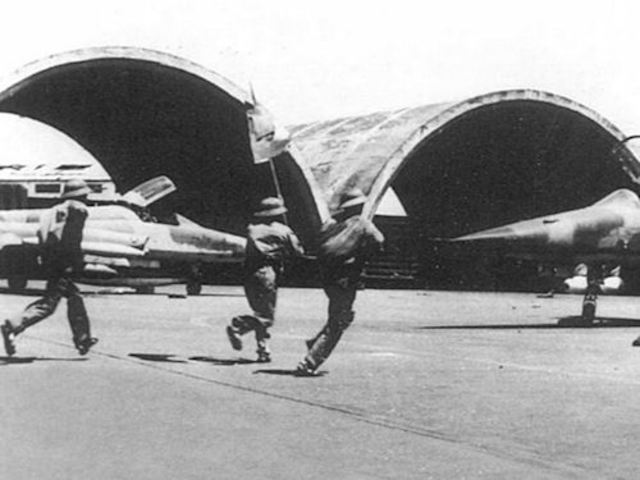 Vietcong mortars shell Bien Hoa Air Base near Saigon