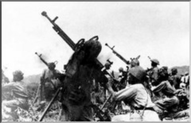 Vietnamese forces occupy the French command post