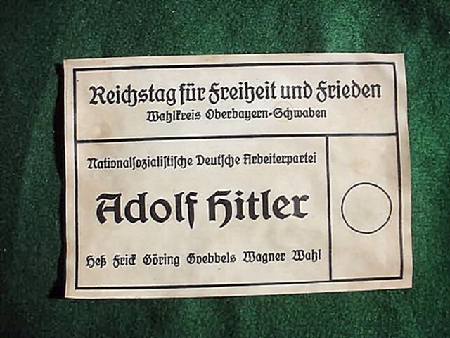 Hitler receives a 90% "Yes" vote from German Voters
