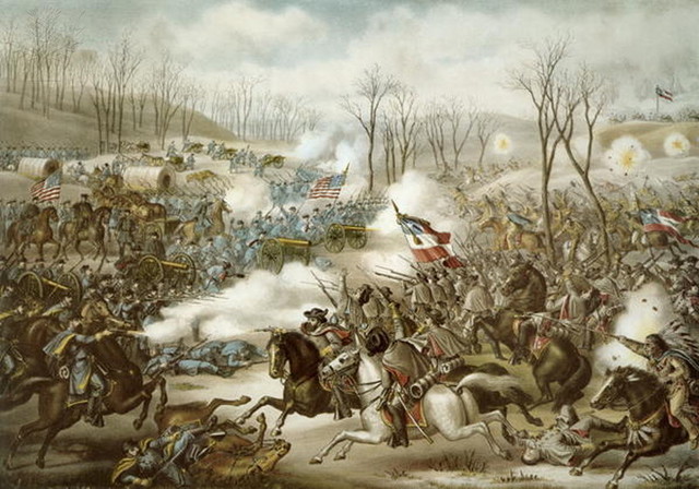 The Beggining of the Battle of Pea Ridge