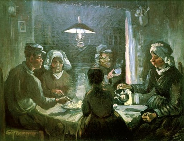 Van Gogh paints his first major work, The Potato Eaters