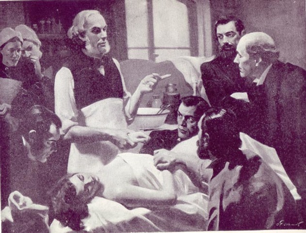 Joseph Lister desarrolla el principio de la asepsia en la práctica quirúrgica