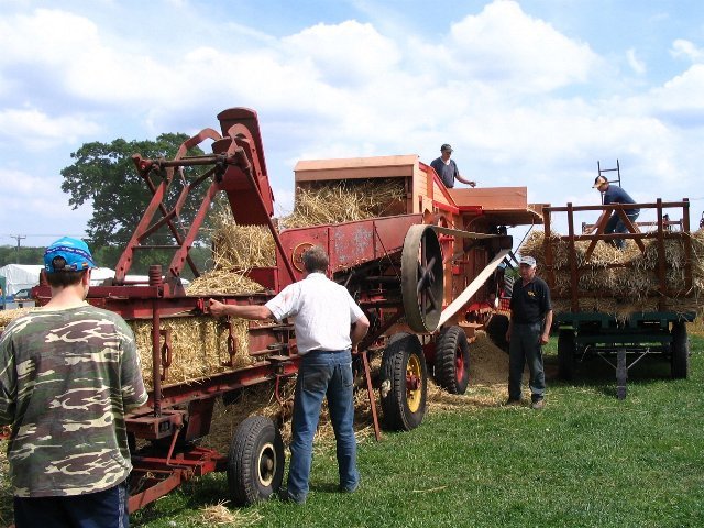 Threshing Machine used in agriculture for the first ime