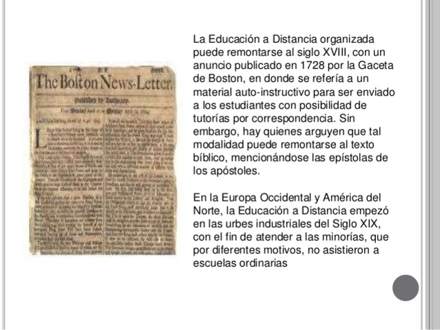 origen de la educacion a distancia