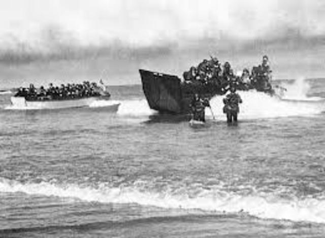 US and British troops land at several points on the beaches of Algeria and Morocco in French North Africa