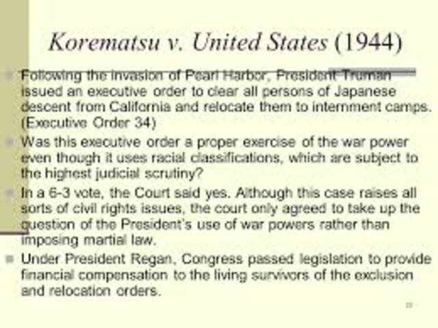 Korematsu v. United States (Equal Protection)