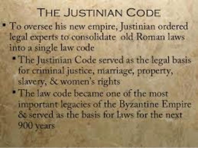 Justinian's code was established