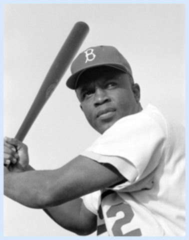 jackie Robinson breaks the color barrier in baceball