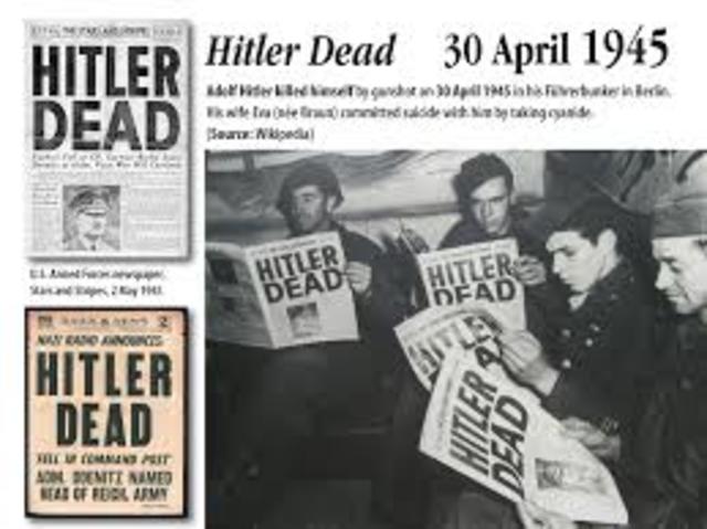 Adolf Hitler commits suicide