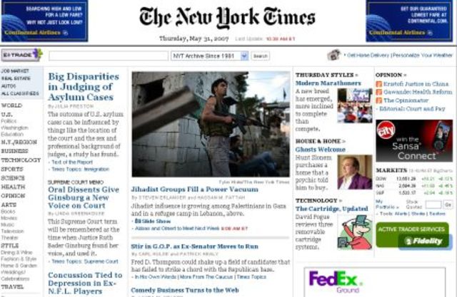 web expands online news and informaion