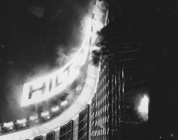 A fire at the Las vegas Hilton