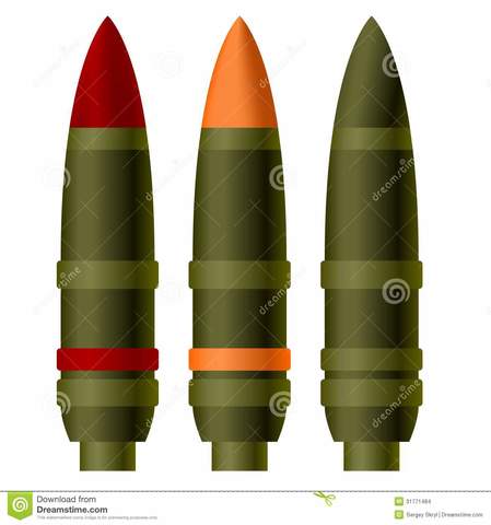 Military: artillery shell.