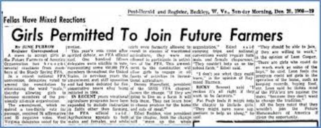 The FFA opens membership to girls