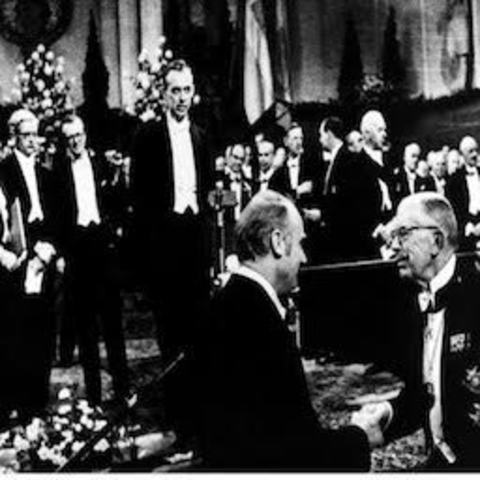 “The Nobel Prize in Physiology or Medicine 1962 was awarded jointly to Francis Harry Compton Crick, James Dewey Watson and Maurice Hugh Frederick Wilkins." - Nobelprize.org