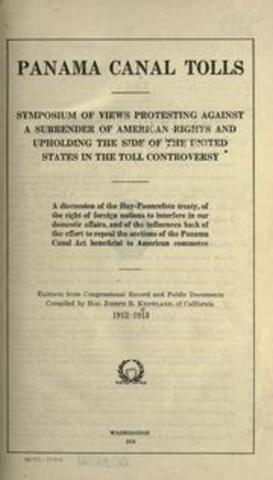 Congress repeal Panama Canal Tolls Act of 1912