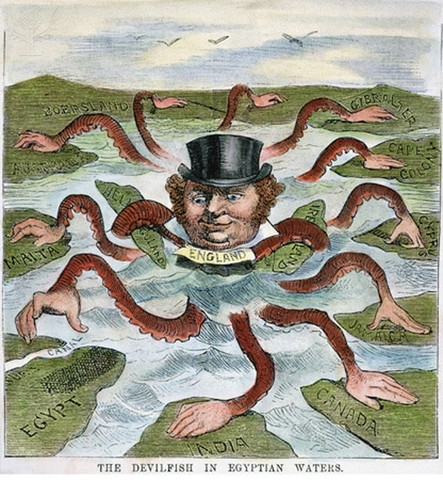 the "The Devilfish in Egyptian Waters" political cartoon is published