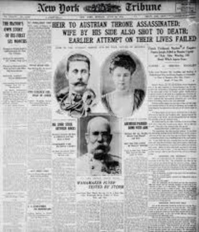 Assassination of Arch Duke Franz Ferdinand and his wife Sophie