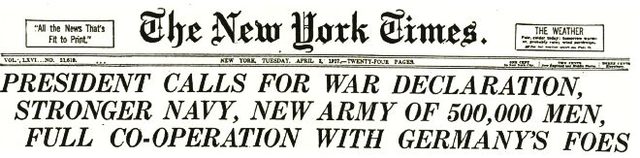 The United States declares war on the German Empire