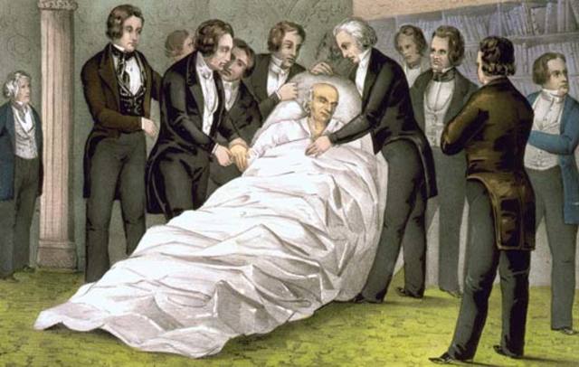 John Quincy Adams Dies