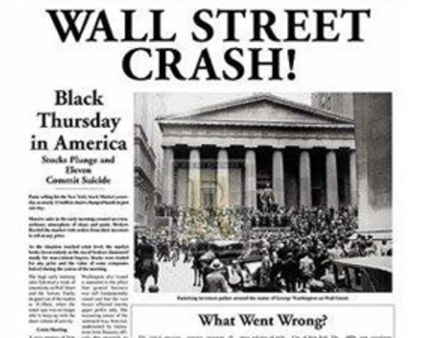 The Stock Market Crahes "Black Tuesday"