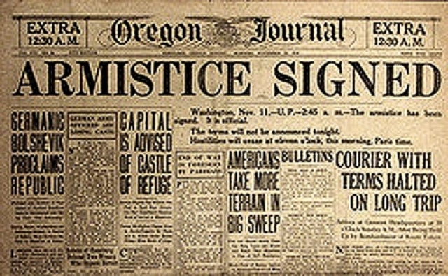 Armistice ends WWI