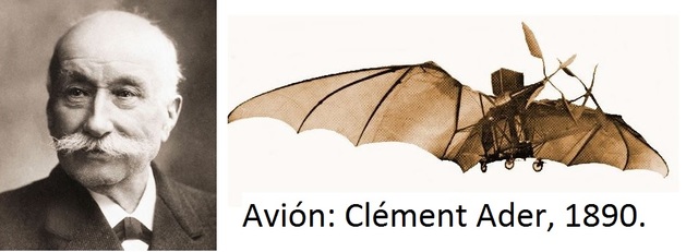 Avión: Clément Ader, 1890.