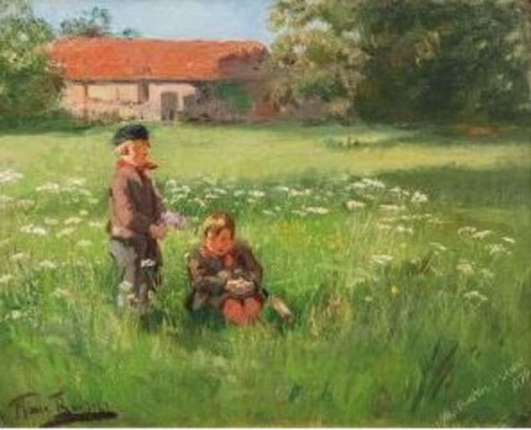 Hans von Bartels  - Children On a Meadow