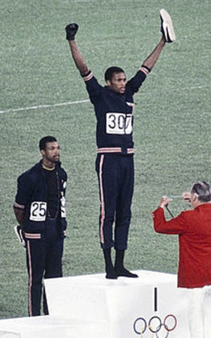 "Black Power" Salute by Tommie Smith and John Carlos at the Olympics