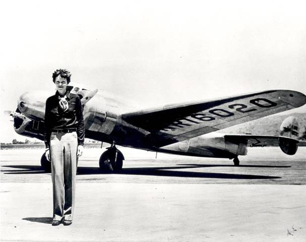 Amelia Earhart flys across the Atlantic