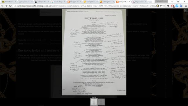 Planning for music video