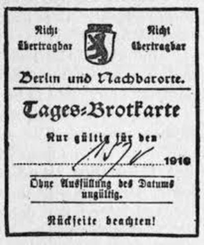 Bread Rationing Introduced in Germany