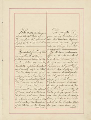 Platt Amendment was established