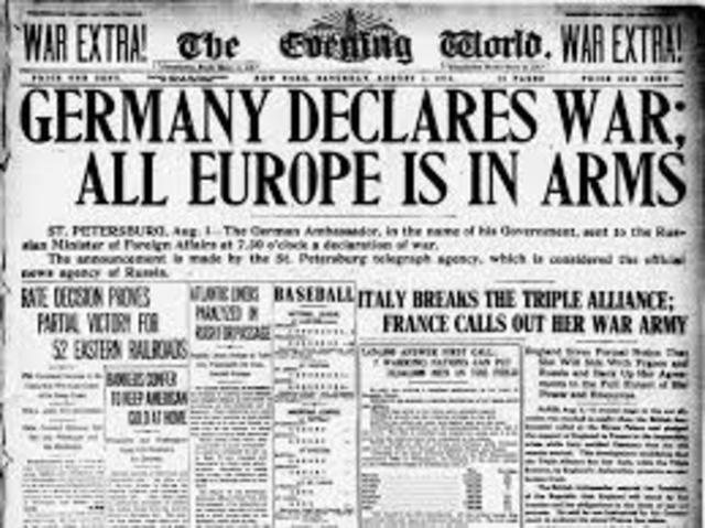 Declaration of War in Europe