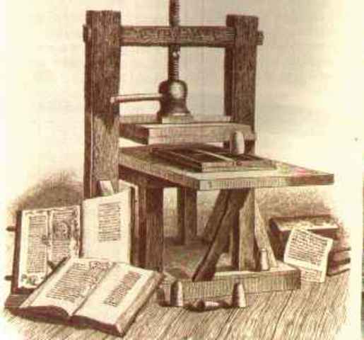Johannes Gutenberg invents the printing press