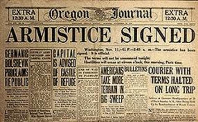 Armitice ends WWI