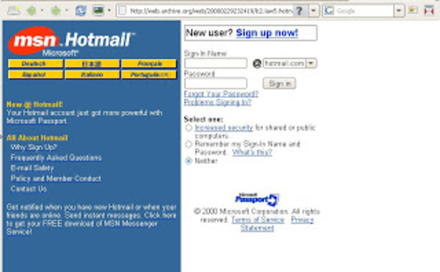 Primera cuenta de hotmail para irme de hajshara