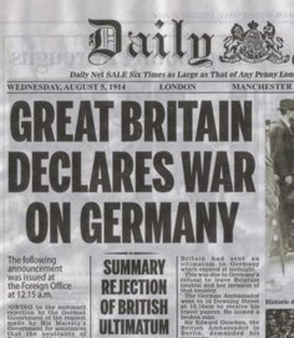 Britain declares war on Germany