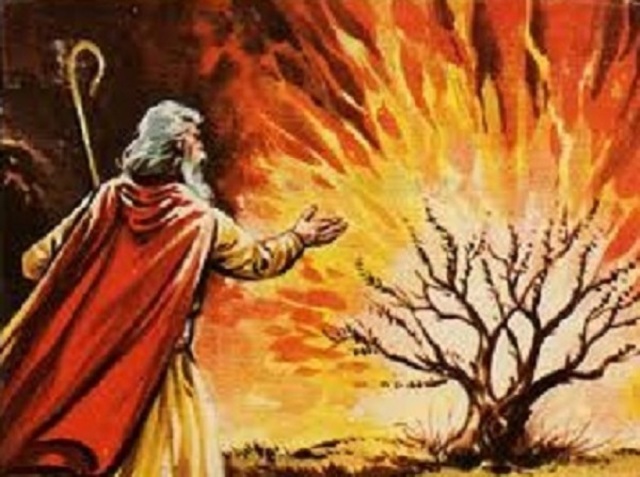 La zarza ardiente y Moisés