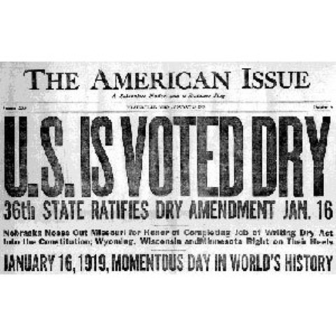 18th Amendement is ratified