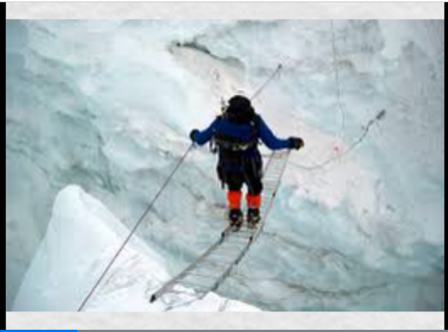 Sherpa Tenzing falls into a 150 foot crevasse