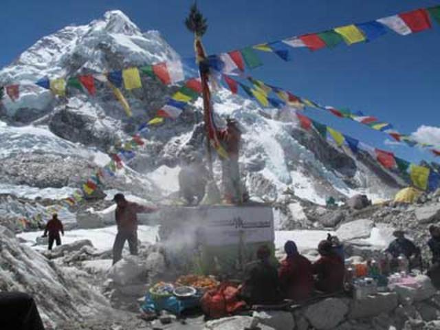 Puja cerermony at base camp