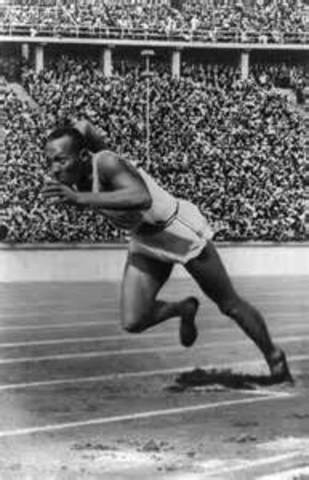 Jesse Owens Wins Four Gold Metals At Olympics In Germany