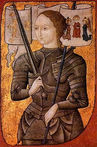 Joan of Arc arrives to relieve the Siege of Orleans.