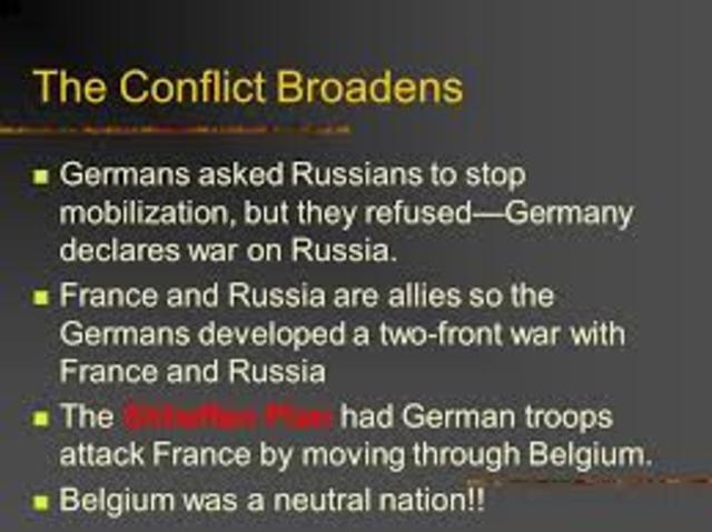 Germany orders France and Russia to stop mobilizing