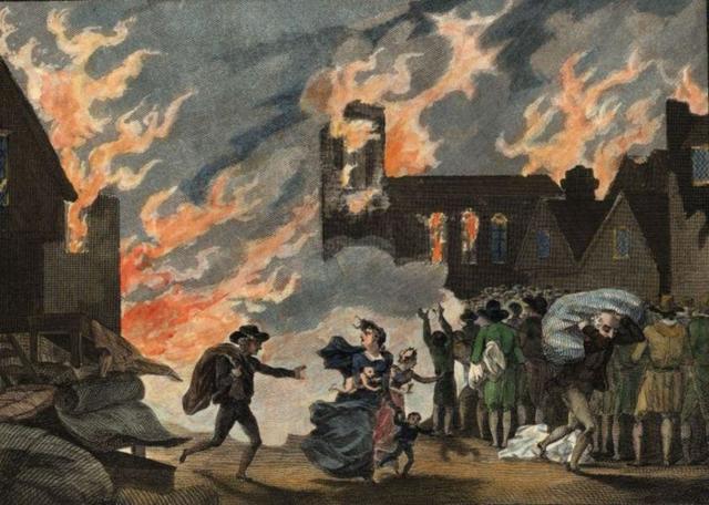 Great Fire of London destroys two-thirds of the city