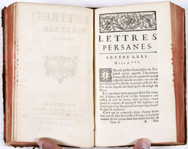 Montesquieu published "The Persian Letters"