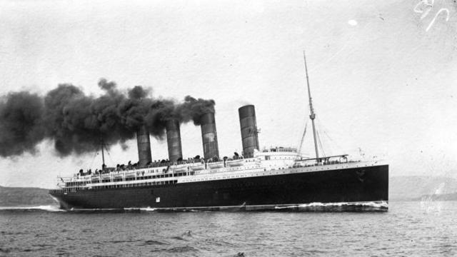 Lusitania (British Passenger Liner) sinks